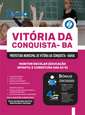 Apostila Prefeitura de Vitória da Conquista - BA 2026 - Monitor Escolar (Educação Infantil e Cobertura das AC'S) - Imagem 3